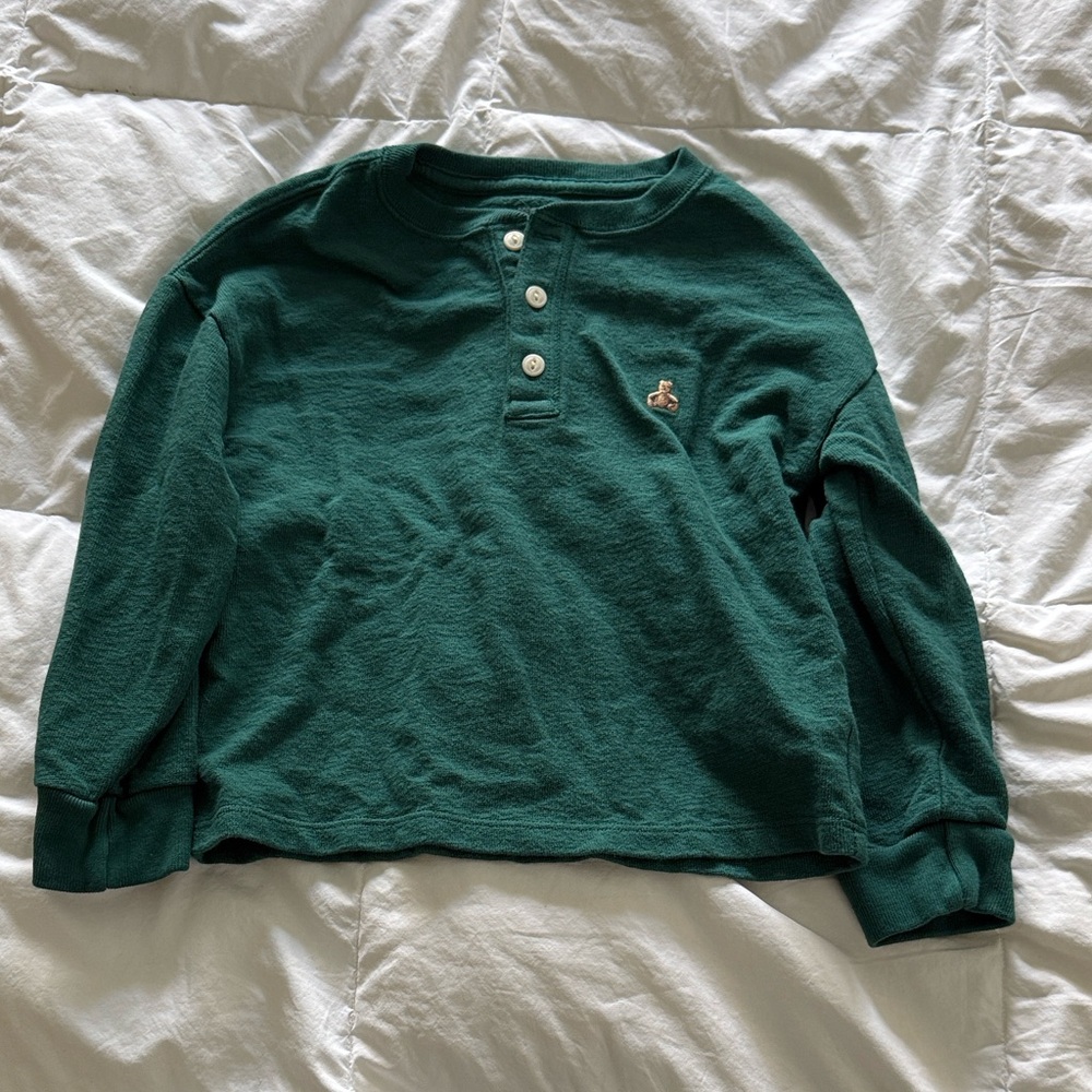 Forest Green Long Sleeve Crewneck Top Kids Gap